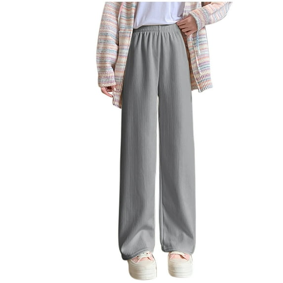 HAPIMO Women's Workout Solid Color Sweatpants Teens Winter Thicken Pants for Girls Sports Activewear Casual Trousers Spring High Waist Straight Leg Pants Fall Gray XXL