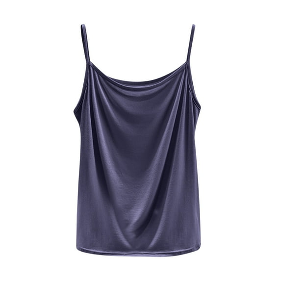 HAPIMO Women's Yoga Sports Basic Tank Tops Clearance for Teen Girls Trendy Summer Beach Tees Solid Color Cotton Sleeveless Fitness Shirts Spaghetti Strap Casual Tops Blue