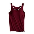 thumbnail image 1 of HAPIMO Women's Yoga Tank Tops Sports Padded Seamless Double Layer Shaping Tops Solid Color Cotton Shirts for Teen Girls Summer Beach Tees Sleeveless Fitness Red XXL, 1 of 6