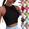 thumbnail image 1 of HAPIMO Women's Yoga Tank Tops Sports Crop Tops Summer Beach Tees Crew Neck Shirts for Teen Girls Workout Casual Stretch Undershirts Tops Sleeveless Fitness Army Green, 1 of 7