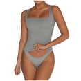 thumbnail image 1 of HAPIMO Women's Yoga Tank Tops Sports Crop Tops Clearance Summer Beach Tees Solid Color Sleeveless Fitness Square Neck Shirts Workout Casual Tops Trendy for Teen Girls Gray, 1 of 6