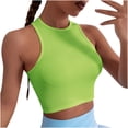 thumbnail image 1 of HAPIMO Women's Yoga Tank Tops Sports Crop Tops Summer Beach Tees Crew Neck Shirts for Teen Girls Workout Casual Stretch Undershirts Tops Sleeveless Fitness Green, 1 of 7