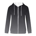thumbnail image 1 of HAPIMO Women's Zip Up Hoodie Fall Loose Jackets Fashion Winter Outfits Solid Color Coat Casual Drawstring Sweatshirts Long Sleeve Outwear Pockets Black XL, 1 of 4
