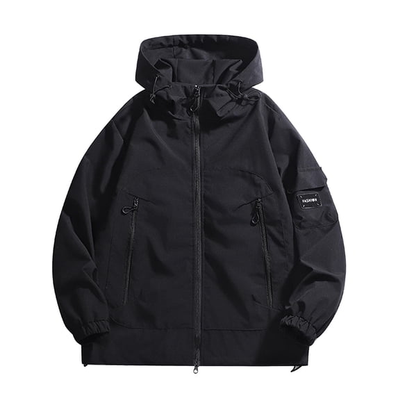 HAPIMO Women's Zip Up Jacket Casual Long Sleeve Jacket Coat Solid Zip Pocket Outdoor Workout Hoodies Fall Winter Trendy Warm Clothes Black XL