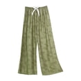 thumbnail image 1 of HAPIMO Womens Cotton Pants Loungewear Pants Loose Fit Straight Wide Leg Pants Drawstring Elastic Waist Pants Daily Casual Pants Green Free Size, 1 of 2