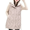 thumbnail image 1 of HAPIMO Womens Puffer Vest Sleeveless Zip Up Quilted Coat Stand Collar Gilet Jacket with Pockets Cotton Hoodie Yellow L, 1 of 9