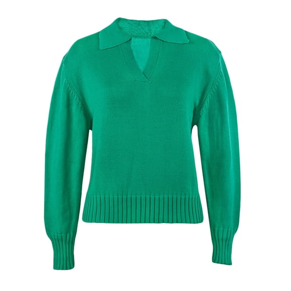 HAPIMO Womens Sweaters Fall Fashion Long Sleeve Crewneck Knitwear Solid Color Casual Jumper Pullover Sweaters for Women Green M