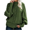 thumbnail image 1 of HAPIMO Womens Sweaters Fall Fashion Long Sleeve Crewneck Twist Knitwear Solid Color Casual Jumper Pullover Sweaters for Women Army Green S, 1 of 7