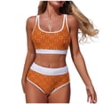 thumbnail image 1 of HAPIMO Womens Swimsuits Two Piece Bikini Sets Wide Strap Top with Bottom Tropical Hawaii Style Swimwear Women's Summer Beach Pool Bathing Suit with Chest Pad Yellow M, 1 of 8