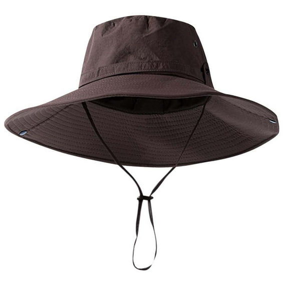 HAPIMO Womens and Mens Wide Brim Bucket Hat UPF50+ Waterproof Sun Hat for Fishing Hiking Camping Mountain Garden Beach Coffee Free Size