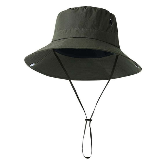 HAPIMO Womens and Mens Wide Brim Bucket Hat Waterproof Sun Hat for Fishing Hiking Camping Mountain Garden Beach Army Green Free Size