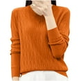 thumbnail image 1 of HAPIMO Wool Sweater Women Fall Winter Warm Knitted Pullover V Neck Long Sleeve Sweater Basic Tops Loose Orange L, 1 of 3