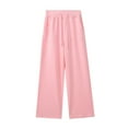 thumbnail image 1 of HAPIMO Workout Solid Color Palazzo Pants Drawstring Elastic Waist Trousers Wide Leg Pants Loose Pants for Women Casual Cotton Lined Sweatpants Fashion Pink L, 1 of 5