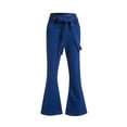 thumbnail image 1 of HAPIMO Workout Solid Color Pants Full Length Pants Bandage High Waist Trousers Jeans Cargo Flared Pants for Women Fashion Casual Denim Sweatpants Blue XL, 1 of 6