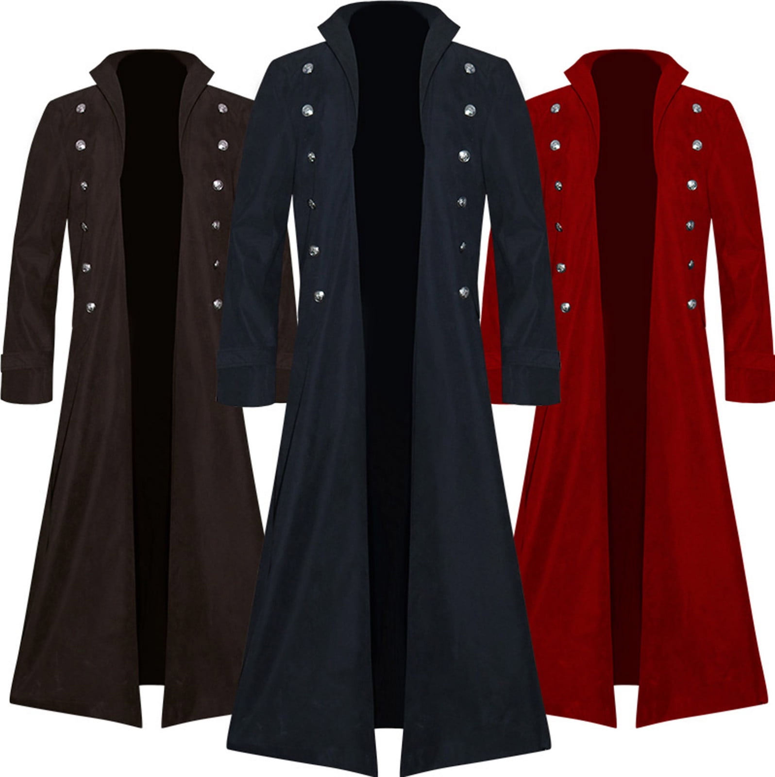 Dtydtpe Men's Vintage Gothic Steampunk Trench Coat, Splice