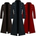 thumbnail image 1 of HAPIMO Workout Tuxedo Jacket Tailcoat Midi Jacket for Men Gothic Steampunk Medieval Jacket Fashion Lapel Frock Coat Casual Big Men's Double-Breasted Trench Coat Black L, 1 of 1