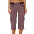 thumbnail image 1 of HAPIMO Workwear Capri Pants with Pcoket for Women Retro Solid Color High Rise Trousers Trendy Clothes Leisure Relaxed Brown S, 1 of 6