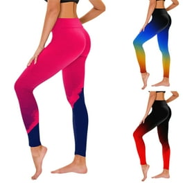 HAPIMO Yoga Legging Pants for Women Gradient Color Block High Rise Trousers Running Sports Stretch Trendy Clothes Fall Gray L Walmart