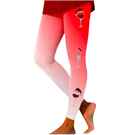 HAPIMO Yoga Legging Pants for Women Trousers Trendy Clothes Christmas Print Western Ethnic Running Sports Stretch High Rise Fall Pink L