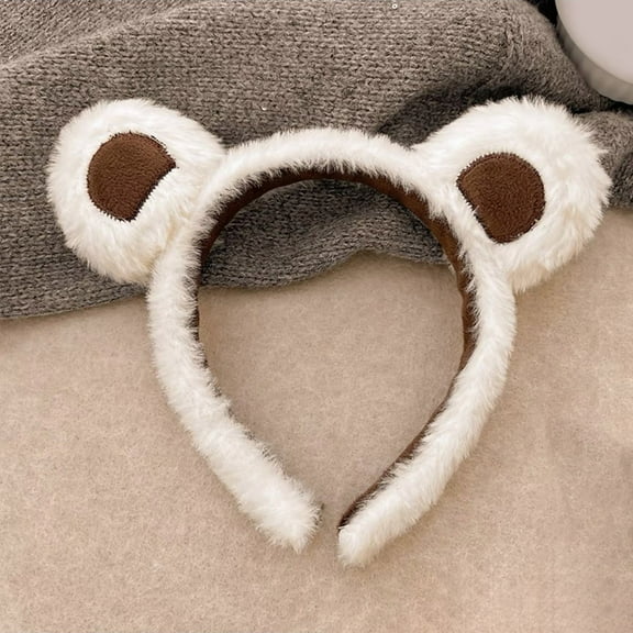 Dolls & Accessories HAPINARY Bear Ear Headband for Adult Women Stylish Animal Spa Headdress Unique Fabric Brown Fashion Accessory