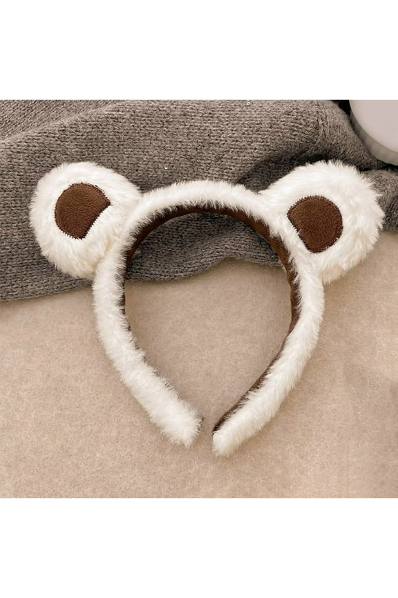 Dolls & Accessories HAPINARY Bear Ear Headband for Adult Women Stylish Animal Spa Headdress Unique Fabric Brown Fashion Accessory