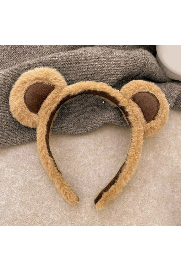 Bear Ear Headband for Women Fashionable Animal Spa Hair Accessory Soft Fabric Headdress Comfortable Stylish