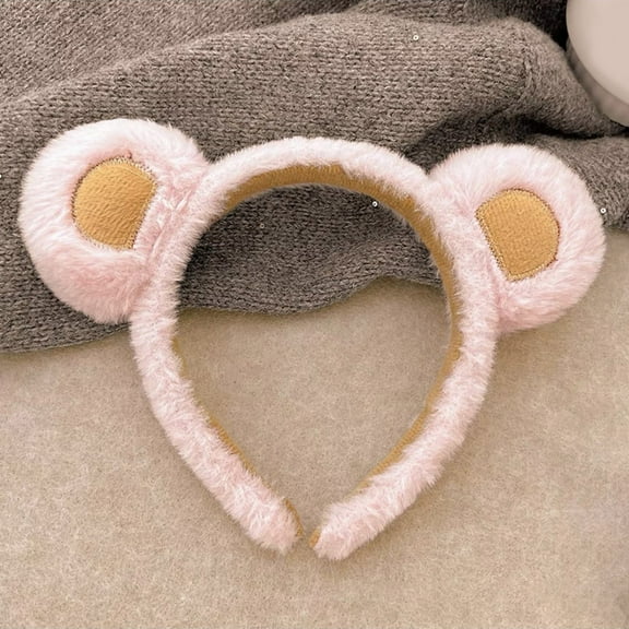 HAPINARY Bear Ear Headband for Women Fashionable Animal Spa Hair Accessory Soft Fabric Headdress Comfortable Stylish