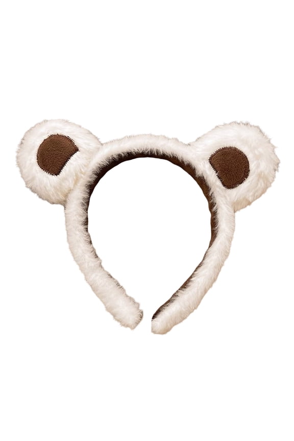 Fashionable Bear Ear Headband for Women Cozy Fabric Animal Spa Headwear Adjustable Headdress Accessory