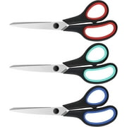 3-Pack 8" Heavy Duty Scissors with Ultra Sharp Blades and Comfort Grip Handles - For Office, Sewing, Handcraft Workshop, Home and Crafts, Etc.
