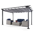 thumbnail image 1 of HAPPATIO 10 x 13 FT Pergola, Outdoor Retractable Shade Canopy, UV-Proof, for Garden, Deck, Lawn, Backyard (Gray), 1 of 6