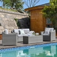 thumbnail image 1 of HAPPATIO 4-Piece Wicker Patio Conversation Set with Beige Cushions, 1 of 6