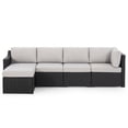thumbnail image 1 of HAPPATIO 5-Piece Wicker Patio Conversation Set with Gray Cushions, 1 of 7