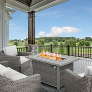 HAPPATIO 50,000 BTU 42 in. Black Metal Propane Patio Fire Pit Table