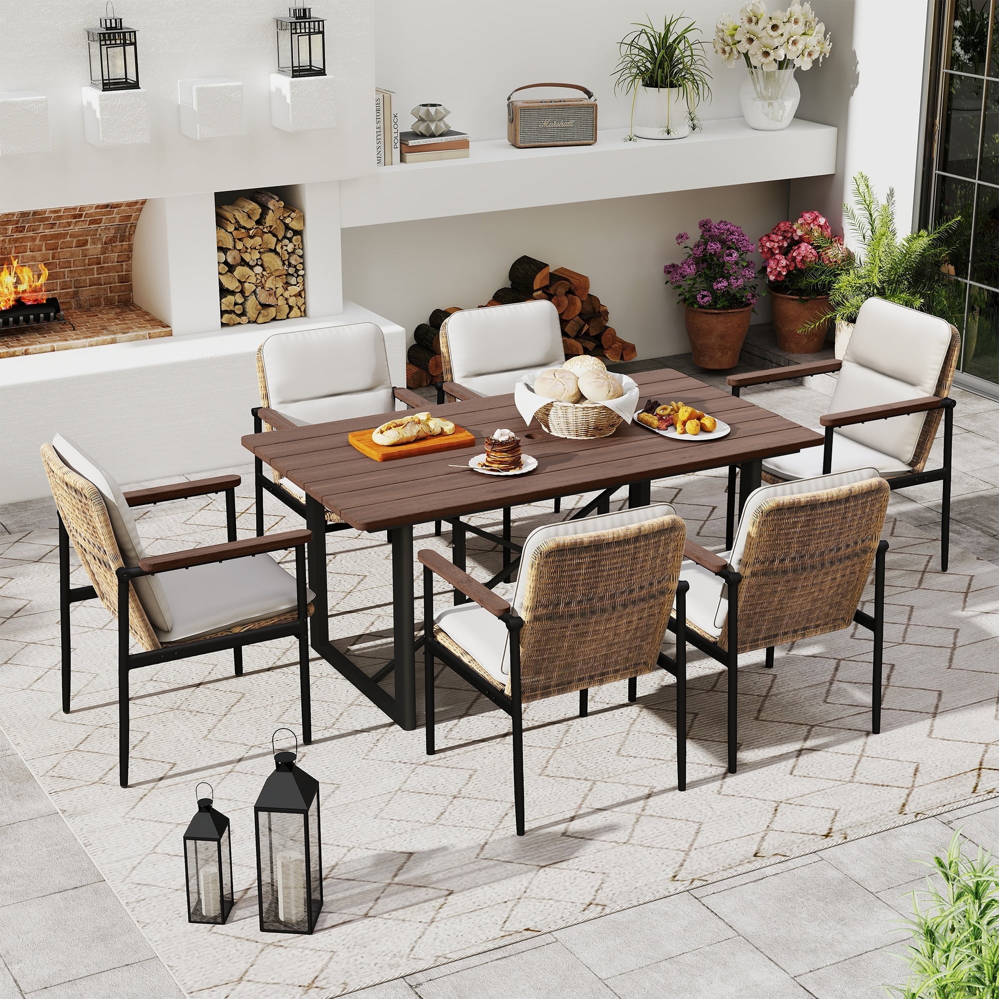 HAPPATIO Piece Patio Dining Set for Outdoor Restaurant Seating - Main Image