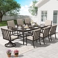 thumbnail image 1 of HAPPATIO Aluminum 9 Piece Patio Dining Sets, Outdoor Dining Set for 8, Patio Furniture Sets, 2 Swivel Dining Chairs, 6 Dining Chairs, Aluminum Furniture Set for Patio, Yard (Black), 1 of 9