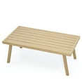 thumbnail image 1 of HAPPATIO Rectangle Outdoor Coffee Table, Aluminum Modern Accent Coffee Table, Rustproof & Easy Maintenance for Deck, Lawn, Outside (Beige), 1 of 5
