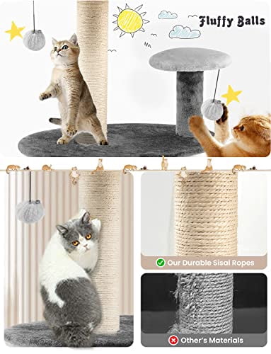Multi-level Wooden Cat Tower With Thickened Sisal Scratching Posts For Indoor Cats