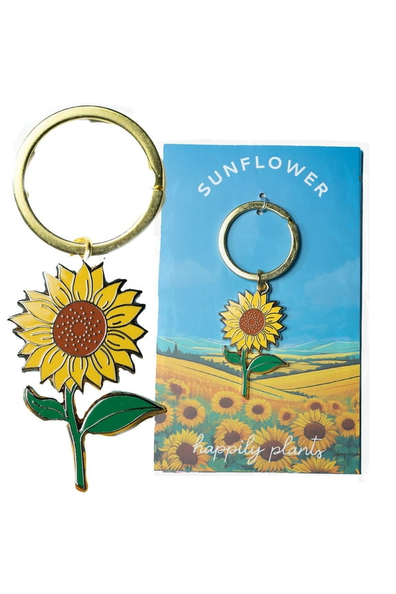 Cute Yellow Sunflower Keychain for Women Enamel Sunflower Bag Charm Aesthetic Sunflower Keychain Accessories Flower Gift Idea