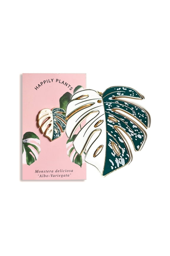 Variegated Monstera 'Albo' Lapel Brooch Pin