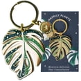 thumbnail image 1 of HAPPILY PLANTS Variegated Monstera Deliciosa Thai Constellation Plant Keychain, Plant Gifts, 1 of 9