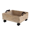 thumbnail image 1 of happimess BSK2014C Adaline 18.11" Classic Farmhouse Hand-Woven Hyacinth Rectangular Underbed Storage Bin with Wheels and Handles, White Wash, 1 of 3