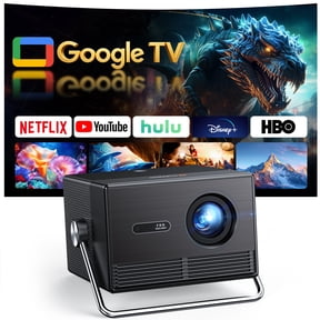 HAPPRUN Official Licensed Google TV Projector with WiFi and Bluetooth, Supported 4K Smart Projector with Dolby Audio, Auto Focus & Keystone, Built-in Streaming Apps, 2000 ANSI Lumens Movie Projector