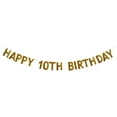 thumbnail image 1 of HAPPY 10TH BIRTHDAY Banner，Pre-strung，No Assembly Required，10th Birthday Party Decorations Supplies，Gold Glitter Paper Garlands Backdrops, Letters Gold, 1 of 7
