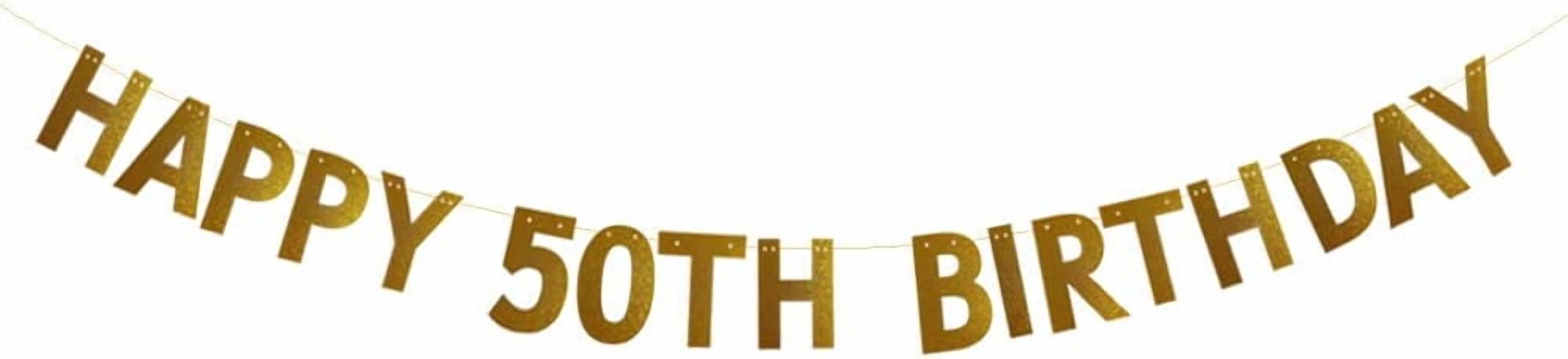 HAPPY 50TH BIRTHDAY Banner for 50th Birthday Party Decorations Pre ...