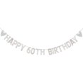 thumbnail image 1 of HAPPY 60TH BIRTHDAY Banner,Pre-Strung,Silvery Paper Glitter Party Decorations for 60 Years Old 60TH Birthday Party Supplies Letters Silvery, 1 of 7