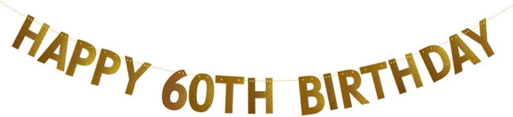 HAPPY 60TH BIRTHDAY Banner for 60th Birthday Party Decorations Supplies ...