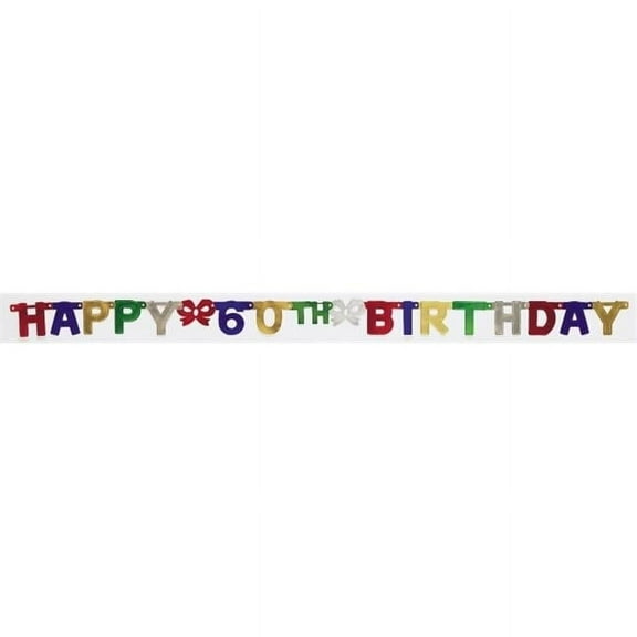 creative converting 290050 jointed banner small happy 60th birthday 12 counts