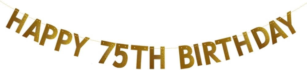 HAPPY 75TH BIRTHDAY Banner，No Assembly Required，75th Birthday Party ...