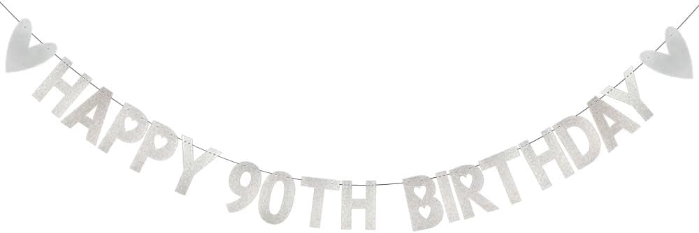 Rotgoldenes Banner 'Happy 90 Years Old' – Glitzer-Buchstaben, Für Geburtstagsdeko, Party-Accessoire