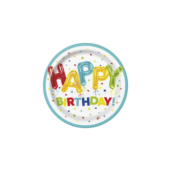 HAPPY BALLOON BDAY 9" PLATE